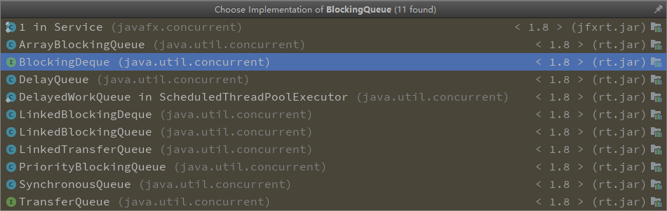 BlockingQueue实现类